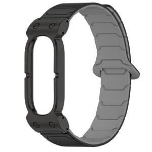 Custom Heavy Duty Metal <b>Case</b> Bumper Magnetic Dual-Color Silicone Wristband Shockproof <b>Watch</b> Band for Google Fitbit Air - Product Image 5
