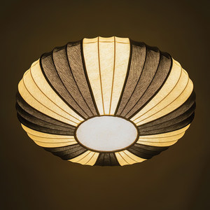 Japanese Wabi Sabi Style Pendant <b>Light</b> Round Fabric Lamp 60Cm 80Cm Diameter E27 Bulb Base For <b>Dining</b> Room Home Decor - Product Image 4
