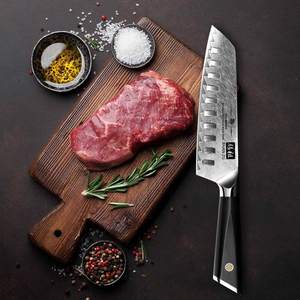 <span class=keywords><strong>SHAN</strong></span> <span class=keywords><strong>ZU</strong></span> <span class=keywords><strong>Couteau</strong></span> <span class=keywords><strong>Santoku</strong></span> 7 "Série GYO Noyau en acier damas japonais Lame damas forgée Couteaux <span class=keywords><strong>Santoku</strong></span> de cuisine avec boîte-cadeau - Product Image 5