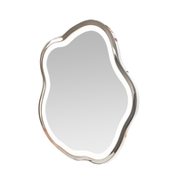 Miroir de courtoisie irrégulier à éclairage LED personnalisé Miroir de table décoratif moderne anti-buée à commande tactile pour coiffeuse