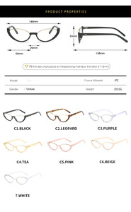 Venta caliente logotipo personalizado claro medio marco <span class=keywords><strong>gafas</strong></span> de ojo de gato moda china <span class=keywords><strong>gafas</strong></span> <span class=keywords><strong>con</strong></span> lentes para damas - Product Image 6
