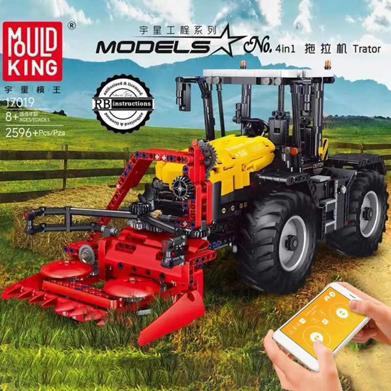 मोल्ड किंग 17019 तकनीकी ब्लॉक खिलौना रिमोट कंट्रोल ट्रैक्टर कार बच्चों आरसी वाहन पहेली ईंट ब्लॉक