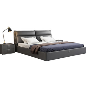 Leather <b>Bed</b> 1.8m Modern Minimalist Storage <b>Double</b> <b>Bed</b> Bedroom Furniture - Product Image 5