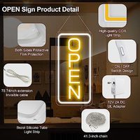 Enseigne ouverte au néon ultra-lumineuse 12V de 22,8 x 11,8 pouces pour les entreprises, enseigne ouverte au néon LED, enseignes lumineuses électriques pour les magasins, les restaurants
