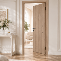 Porte intérieure WPC avec surface élégante décorée de lignes brisées, composite bois-plastique, anti-termites, étanche, porte personnalisée