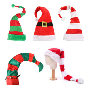 Décorations et cadeaux de Noël en tissu, chapeaux de Père Noël, chapeaux de clown, chapeaux d'<span class=keywords><strong>elfe</strong></span>, chapeaux de Père Noël pour les fêtes, styles variés - Product Image 1
