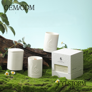 Bougie d'aromathérapie artisanale en cire de soja, dans un récipient en céramique, avec poésie tibétaine romantique, ornement décoratif, cadeau pour les fêtes et Diwali, végétalien - Product Image 4