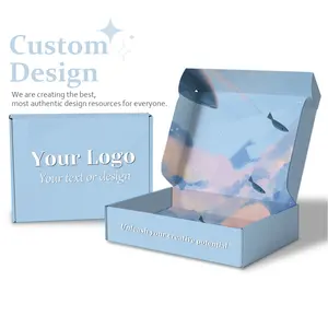 Custom Brand Design Color Printing Hot Sale Corrugated Dress T Shirt Apparel Clothing Shipping Mailer Package Box