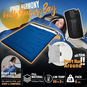 暖かい封筒フード付き寝袋<span class=keywords><strong>2</strong></span>本幅<span class=keywords><strong>3</strong></span>シーズン防水キャンプ用カップル寝袋家族に最適 - Product Image 5