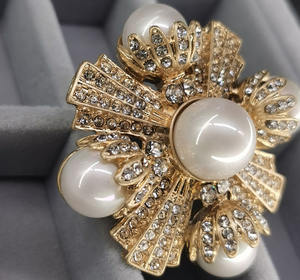 Broches de Perlas al por Mayor, Oferta Especial, Broche Retro de Lujo para Mujer, Broche de Aleación con Pedrería, Broches Cruzados - Product Image 5