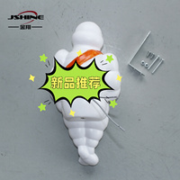 Mascotte publicitaire Bibendum de 14 pouces, figurine limitée, semi-dôme lumineux à LED, état neuf
