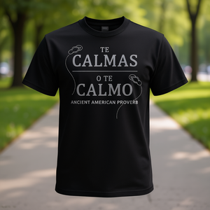 T-shirt Te Calmas O Te Calmo avec proverbe espagnol pour hommes et femmes, noir, 100% coton - Product Image 3