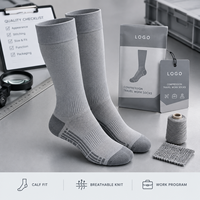 Chaussettes de compression de soutien en Spandex et Nylon, soutien uniforme du mollet, gris royal, soutien gradué, ajustement du bout du pied, gradation des tailles