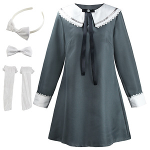 Conjunto de disfraz de Neru Aonuma para mujer, juego de rol de anime, poliéster, manga larga, con diadema, lazo y calcetines - Product Image 1