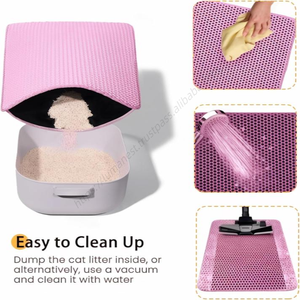 แผ่นรองซับฉี่สัตว์เลี้ยง EVA แบบขายส่ง ทนทานต่อการสึกหรอ กันลื่น พับได้ ซักล้างทำความสะอาดได้ พร้อมกล่องกรองทราย - Product Image 3