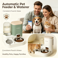 Distributeur automatique de nourriture et d'eau pour animaux de compagnie, double fonction, bol pour nourriture et eau pour chats et chiens, tout en un, accessoires d'alimentation pour animaux