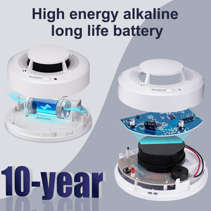 <span class=keywords><strong>Détecteur</strong></span> 2-en-1 <span class=keywords><strong>de</strong></span> <span class=keywords><strong>fumée</strong></span> et <span class=keywords><strong>de</strong></span> chaleur avec alarme sonore >85 dB, sonde <span class=keywords><strong>de</strong></span> température pour aérateurs, bouton <span class=keywords><strong>de</strong></span> silencieux/auto-vérification et avertissement - Product Image 4