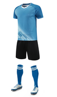 Setelan Jersey Sepak Bola Unisex Seragam Latihan Tim Grosir dengan Celana Pendek dan Nomor Kustom Perlengkapan Sepak Bola 100% Poliester