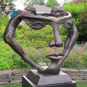 <span class=keywords><strong>Sculpture</strong></span> d'art personnalisée en métal de grande taille, <span class=keywords><strong>visage</strong></span> humain, paysage, statue abstraite en bronze, <span class=keywords><strong>visage</strong></span> de <span class=keywords><strong>couple</strong></span> amoureux, baiser métallique - Product Image 1