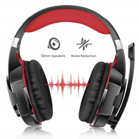 Casque de jeu KOTION EACH G2000 rouge, écouteurs gamer, basses HD stéréo, casque de jeu pour PS5