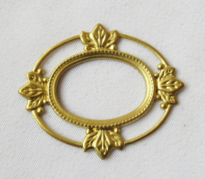 Oval çerçeve telkari damgalama 30x25mm pirinç DIY takı bulguları - Product Image 1