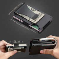Dompet Kartu Kredit Logam Aluminium Anti RFID, Tipis dan Keras, Melindungi dari Pembajakan Kartu Tanpa Kontak