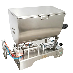 Double Heads Piston Filler <b>Machine</b> 80L Stainless Steel Hopper Liquid Paste Honey <b>Oil</b> Shampoo Gel Chili Glass Barrel Chemical - Product Image 2