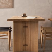 Table à manger en bois massif de style Wabi-Sabi, style nordique, multifonctionnelle, bureau, table à thé, meubles de maison, salon