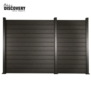 Clôture composite WPC co-extrudée sur mesure, revêtement mural <span class=keywords><strong>extérieur</strong></span> pour jardin, poteaux en aluminium, bois-plastique traité chimiquement sous pression - Product Image 6