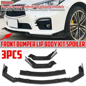 New Q50 Black/Carbon Fiber Look <b>Car</b> Front Bumper Splitter Lip <b>Diffuser</b> Body Kit Spoiler Guard <b>for</b> Infiniti Q50 Sport 2014-2017 - Product Image 1
