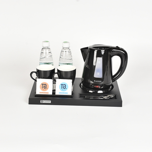Juego de <span class=keywords><strong>bandejas</strong></span> negras de plástico para habitación de Hotel, hervidor de 0,8 L de capacidad, de buena calidad - Product Image 5