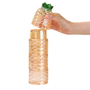 Ensemble <span class=keywords><strong>de</strong></span> verres empilables <span class=keywords><strong>de</strong></span> 10 oz, forme ananas et poire, colorés, réutilisables, sans BPA, verres à boire empilables, gobelets à fruits - Product Image 1