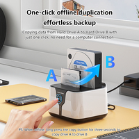Docking Station Esterna USB 3.0 a Doppio Alloggiamento per HDD/SSD SATA con Funzione Clone Offline UASP 6Gbps, Supporta fino a 40TB