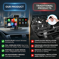 Kamera Dasbor Ganda 4K Layar Pintar 10,25 inci DVR Mobil dengan CarPlay Nirkabel Android Auto WiFi Bluetooth Pemancar FM
