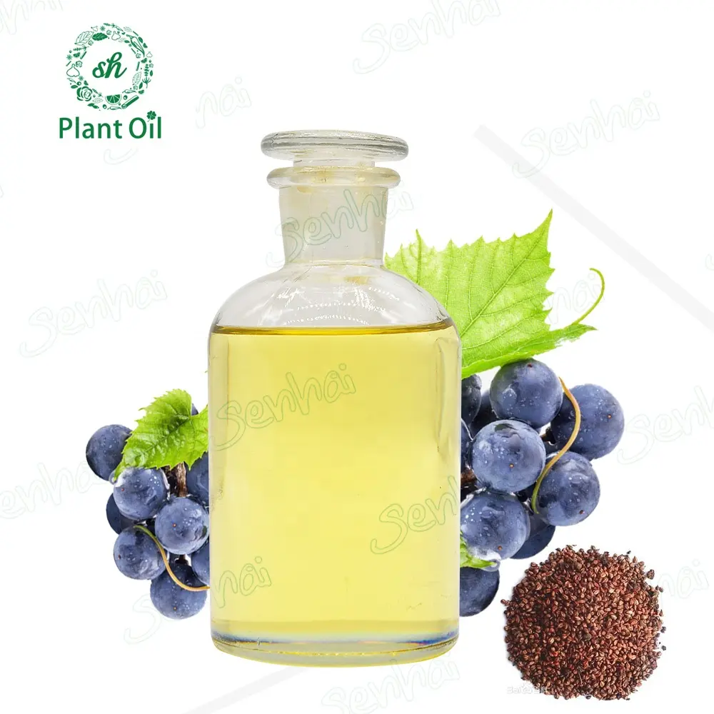 Natural puro orgánico prensado en frío extra virgen aceite portador de aceite de semilla de uva para el cuidado del cabello
