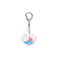 Cadeaux promotionnels de mode, porte-clés en acrylique transparent avec huile liquide, eau, dauphin, porte-clés personnalisé