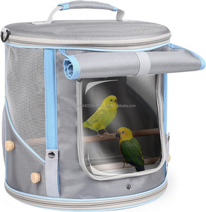 Custom Round Bird House Carrier <b>Cage</b> for Birds Travel Bag Portable <b>Parrot</b> Carrier with Standing Perch Pet Sling Carry Bag - Product Image 2