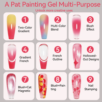BORN PRETTY – Lot de 9 Gels Pat Pat Multicolores Printaniers – Vente Directe Usine – Kit de Gels Pat Pat Dégradés pour Salon de Manucure