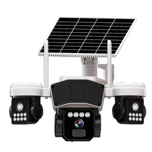 Solar Powered Triple Lens Outdoor HD <b>Camera</b> 4G Remote Monitoring Waterproof With Cloud Storage And Voice Intercom - Product Image 1