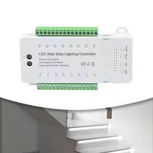 Step-01 16 passos controlador de luz de escada, interruptor liga/desliga automático, sistema de iluminação para escadas de casa, sensor de movimento pir