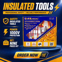 Ensemble d'outils personnalisable OEM en acier inoxydable, isolé VDE 1000V, 9 pièces, comprenant des pinces et des tournevis, pour travaux électriques