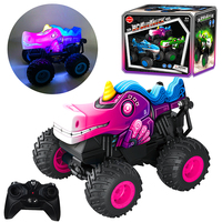 360 degrés Rotation musique lumière véhicule pour enfants 2.4G 1:20 requin cascadeur dérive monstre camion RC chenille jouets voiture télécommandée