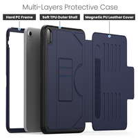 Housse de tablette Folio d'affaires en cuir PU pour iPad 10e génération 10.9 pouces 2022 étui de support de réglage magnétique antichoc