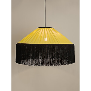 Colore Tiffany fantasia paralume fatto a mano in giallo brillante, luce pendente. - Product Image 1