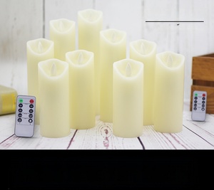 Kit de Velas LED sin Llama con Control Remoto, Pilares LED Dobles con Control Remoto, 9 Piezas para Iluminación de Eventos a Gran Escala, Velas LED de Parafina - Product Image 4