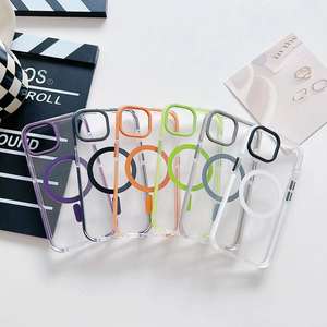 Coque de téléphone portable magnétique colorée pour iPhone 16 couverture arrière transparente pour iPhone 15 14 13 12 <span class=keywords><strong>11</strong></span> pro max - Product Image 4