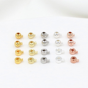 18K solid gold flat clasp round <b>bracelet</b> positioning buckle steel wire <b>rope</b> fishing line clasp pressure cooker clip B93 - Product Image 1