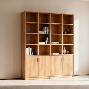 Bibliothèque en <span class=keywords><strong>bois</strong></span> à panneaux plats sans peinture en panneaux de particules modernes Couleur naturelle Étagères professionnelles Meubles multifonctionnels de bureau - Product Image 1