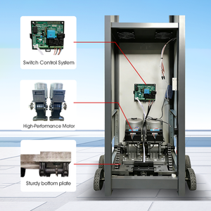 Puerta Corredera Automática Retráctil <span class=keywords><strong>de</strong></span> Acero Inoxidable Plateado para Exteriores, Diseño Gráfico Industrial - Product Image 4