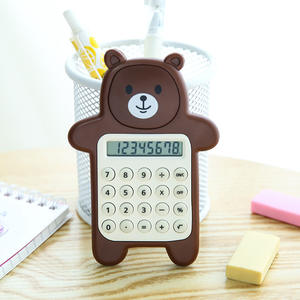 <span class=keywords><strong>Calculatrice</strong></span> d'ours de dessin animé mignon à 8 chiffres fournitures d'apprentissage <span class=keywords><strong>calculatrice</strong></span> électronique en plastique pour enfants <span class=keywords><strong>calculatrice</strong></span> de bureau alimentée par batterie - Product Image 5